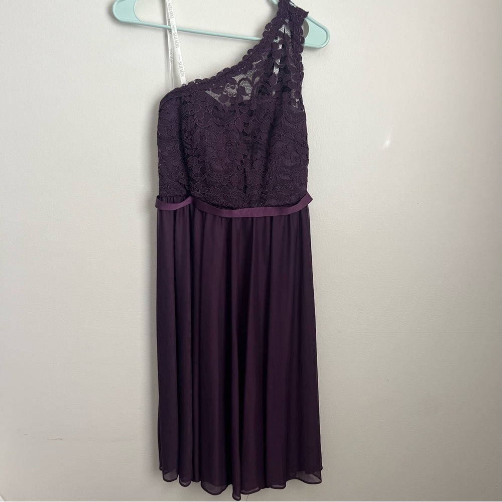 David’s Bridal One Shoulder Corded Lace Dress